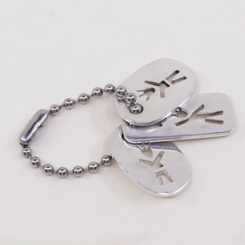 Vtg Anni+Co Sterling 925 Silver Pendant, Tags Charm Embossed Three Boys