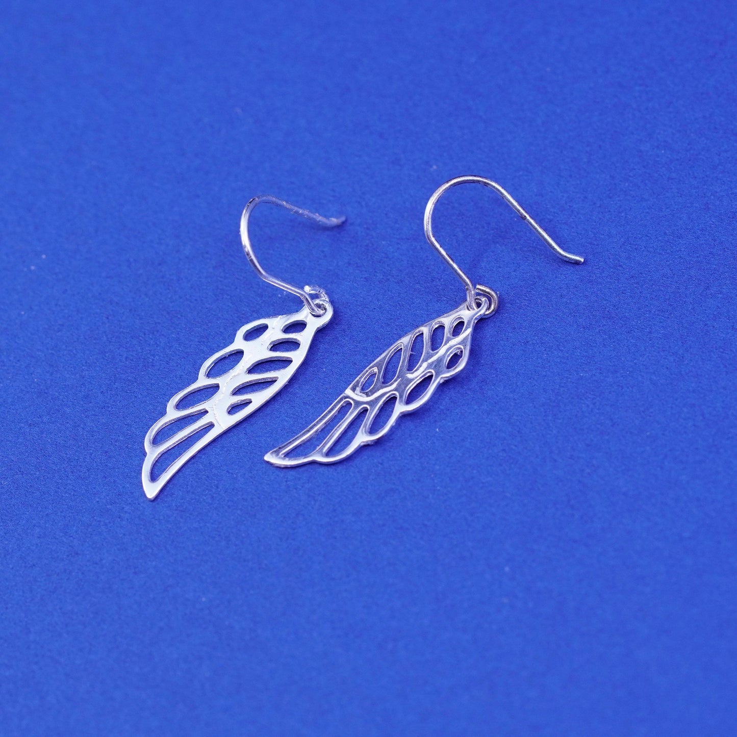 Vintage Sterling silver handmade earrings, 925 wings dangles
