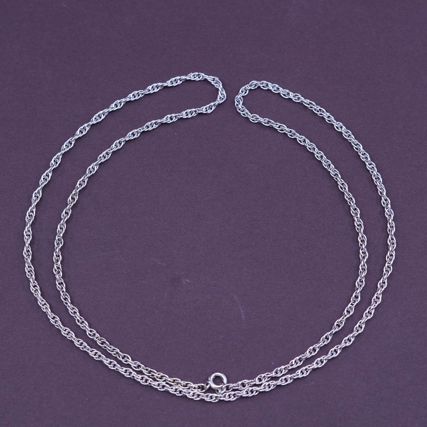 24”, 3mm, vintage Sterling silver necklace, Italy 925 Singapore link chain