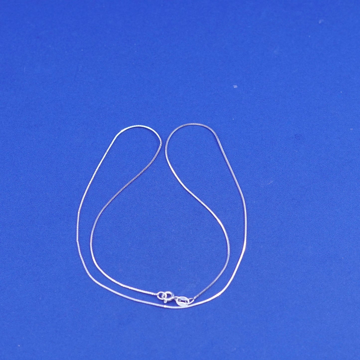 18”, 1mm, vintage Sterling silver square snake chain, italy 925 necklace