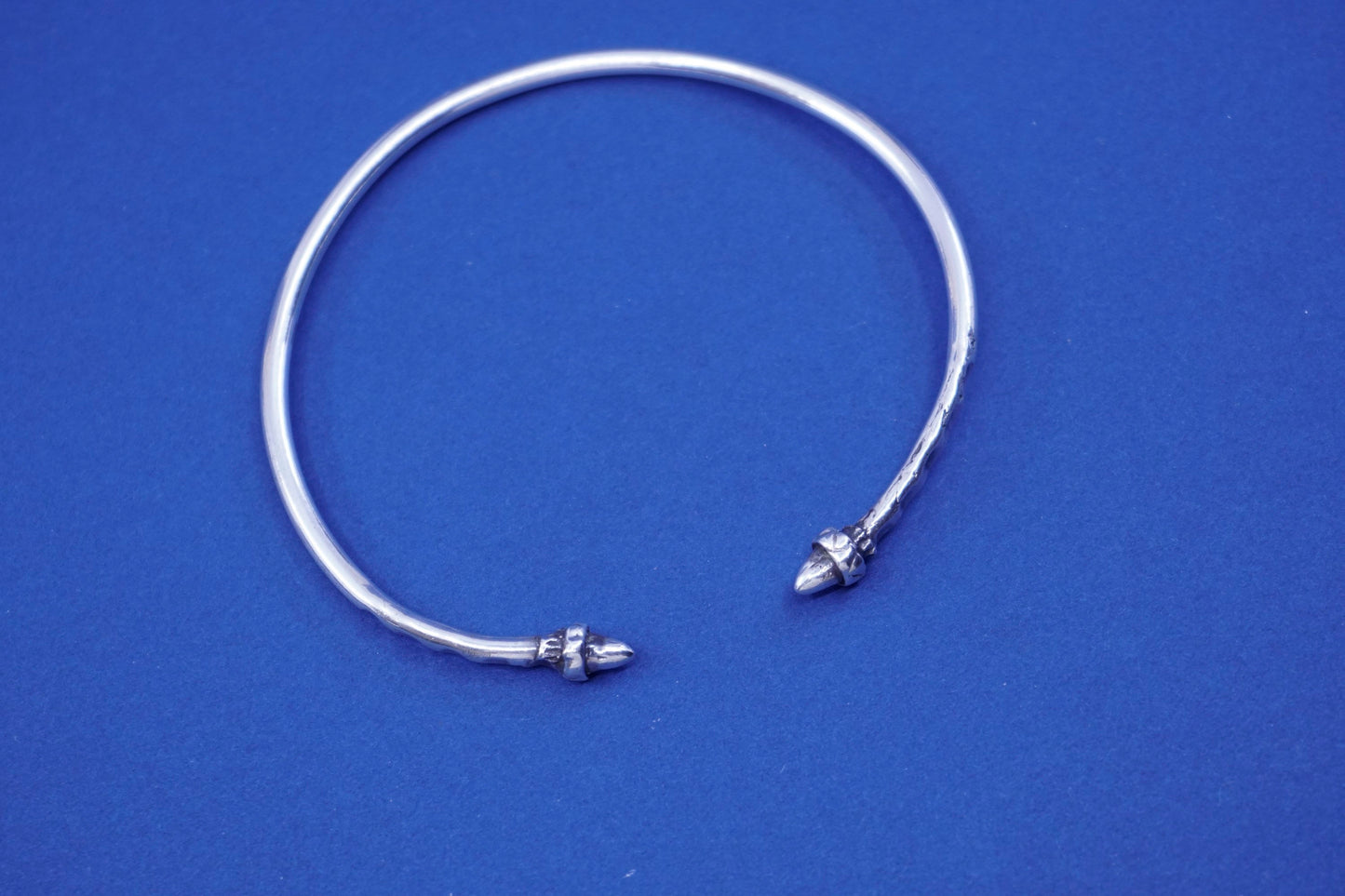 8.5”, vtg sterling silver handmade bracelet, stackable 925 cuff with arrow