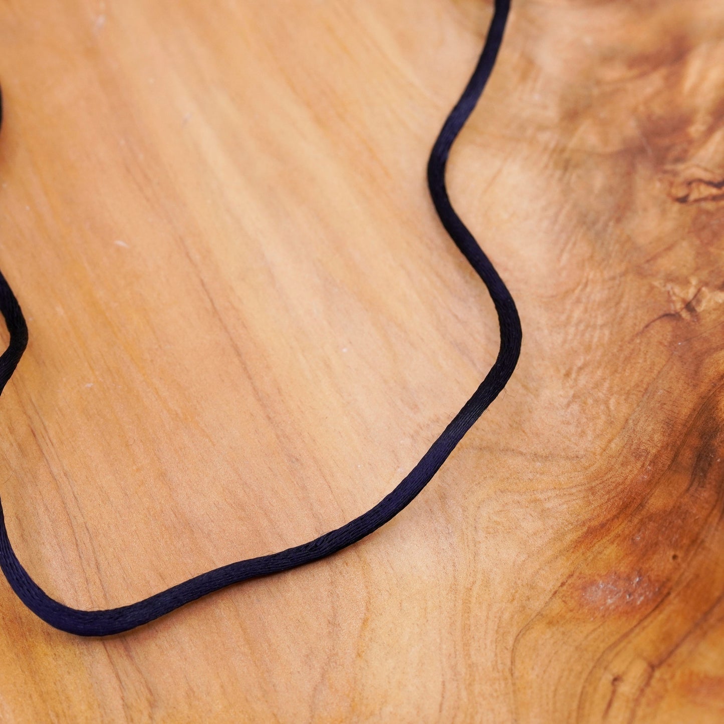 15+3”, handmade necklace, black silk thread choker with sterling silver clasp