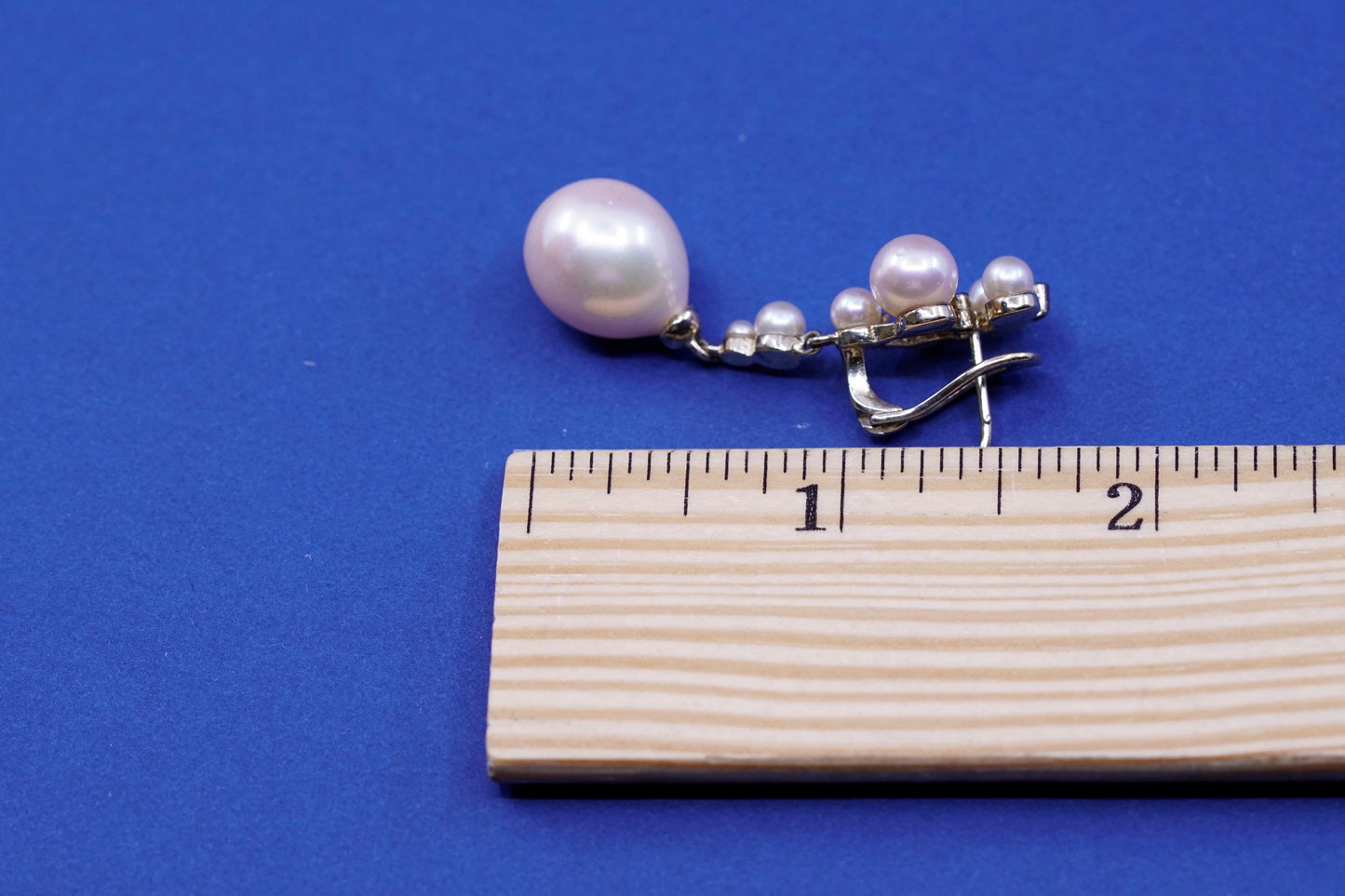 vtg antique vermeil gold over Sterling 925 silver handmade earrings with pearl