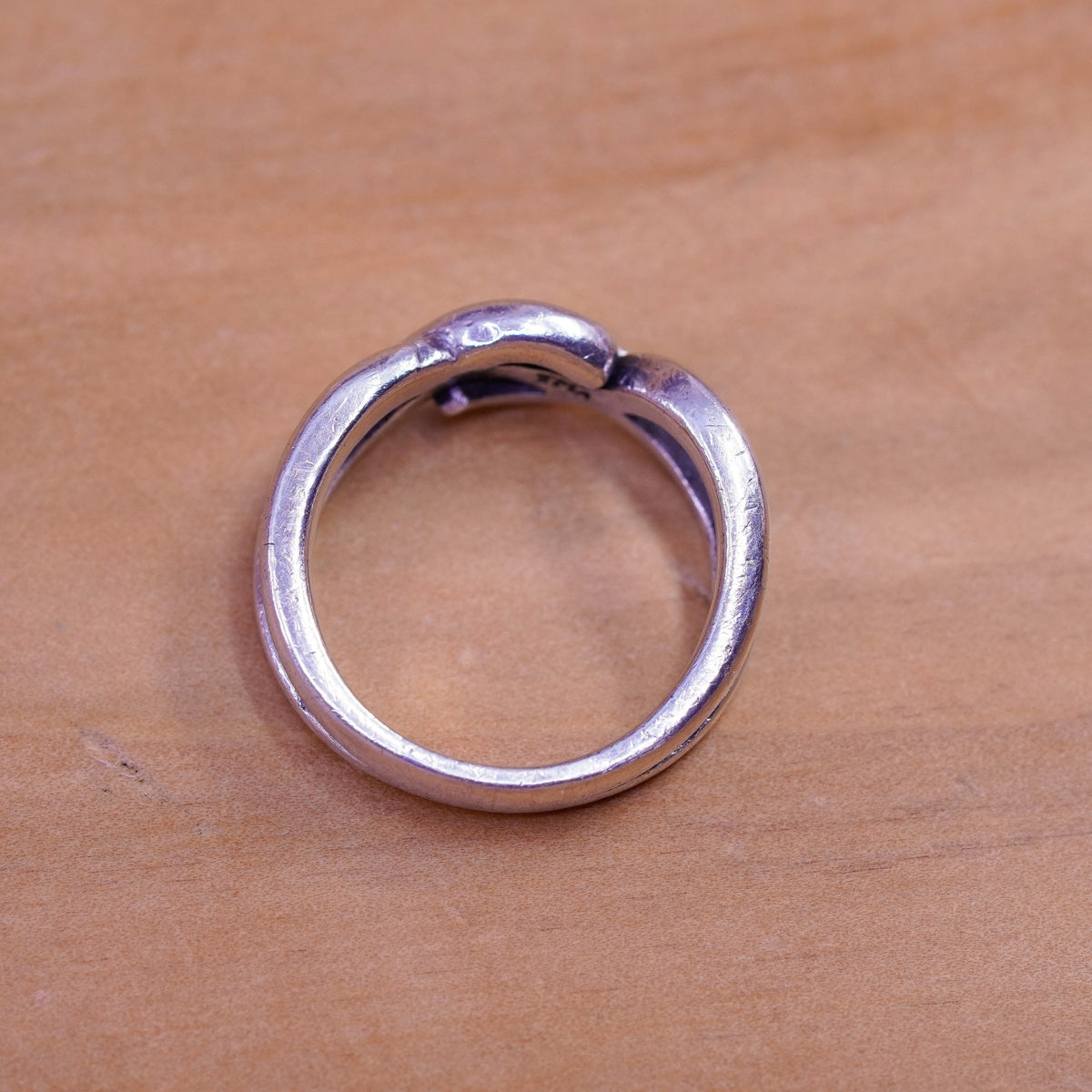 Size 6, vintage TMA Sterling silver handmade ring, Modern 925 wavy band