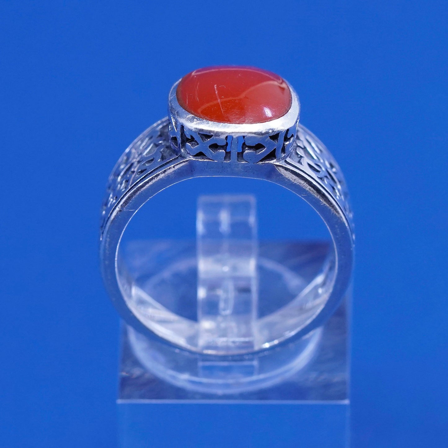 Size 7.5, Silpada RARE HTF Sterling Silver 925 Red Carnelian Stone Ring R1465