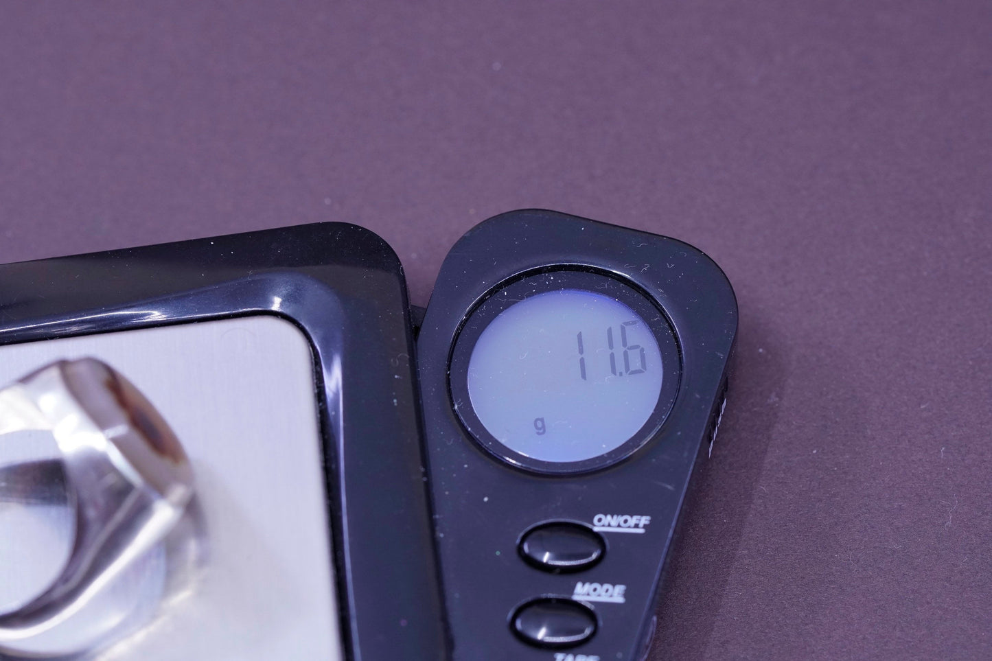 sz 11, vtg Sterling 925 silver handmade ring with wood pattern dendritic agate