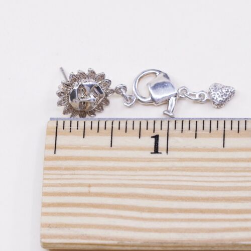 Shube Sterling 925 Silver Handmade Sun Face Earrings W/ Water Pot N Strewberry