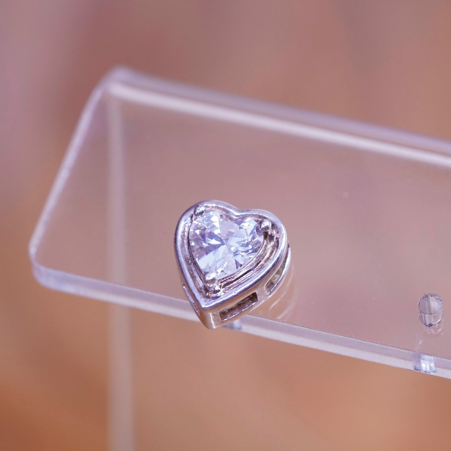 vintage Sterling 925 silver heart studs, earrings