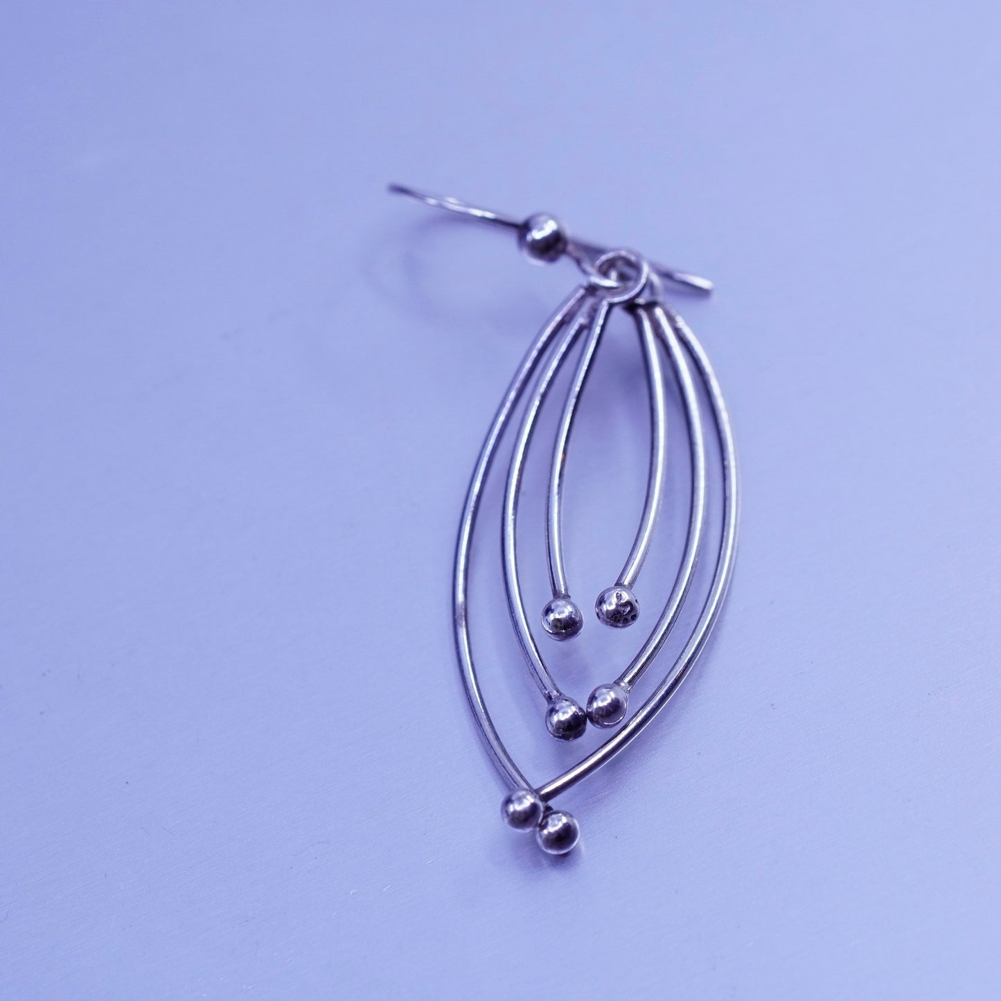Vintage Sterling 925 silver teardrop beads earrings