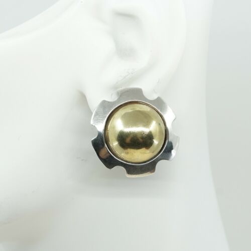 VINTAGE Taxco Sterling Silver .925 FLOWER FLORAL DESIGN CLIP ON EARRINGS