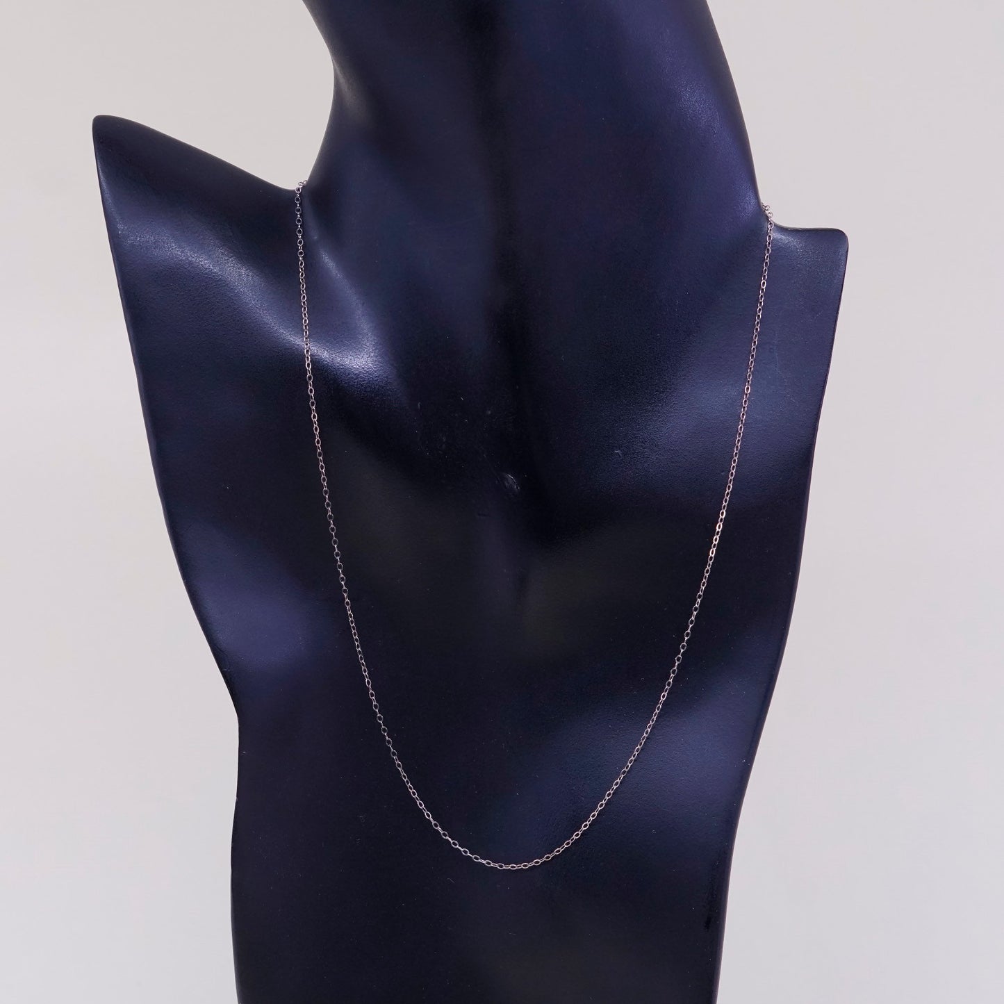 18”, 1mm, Vintage sterling silver flatten circle chain, Italy 925 necklace
