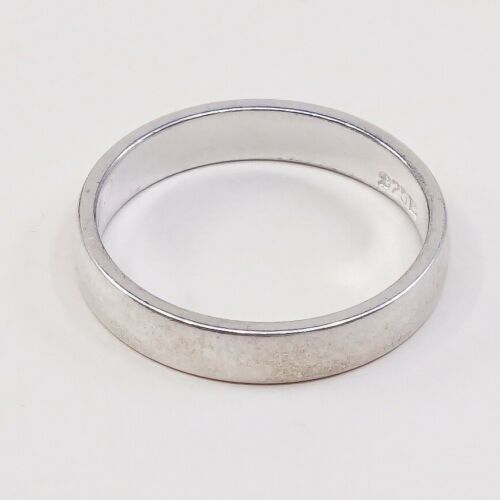 Size 9.5, Vtg Sterling Silver Handmade Wedding Ring, Solis 925 Silver Band