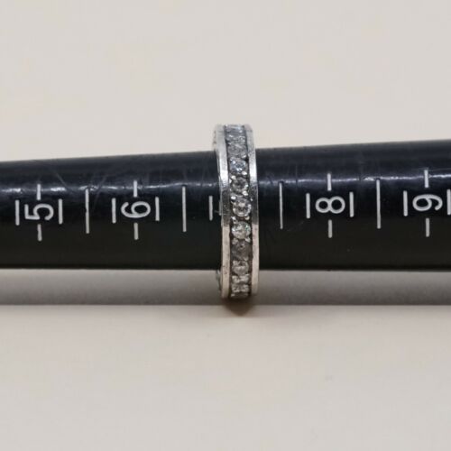 Sz 7, Vtg Sterling Silver Ring, 925 Silver Engagement Ring W/ Crystal
