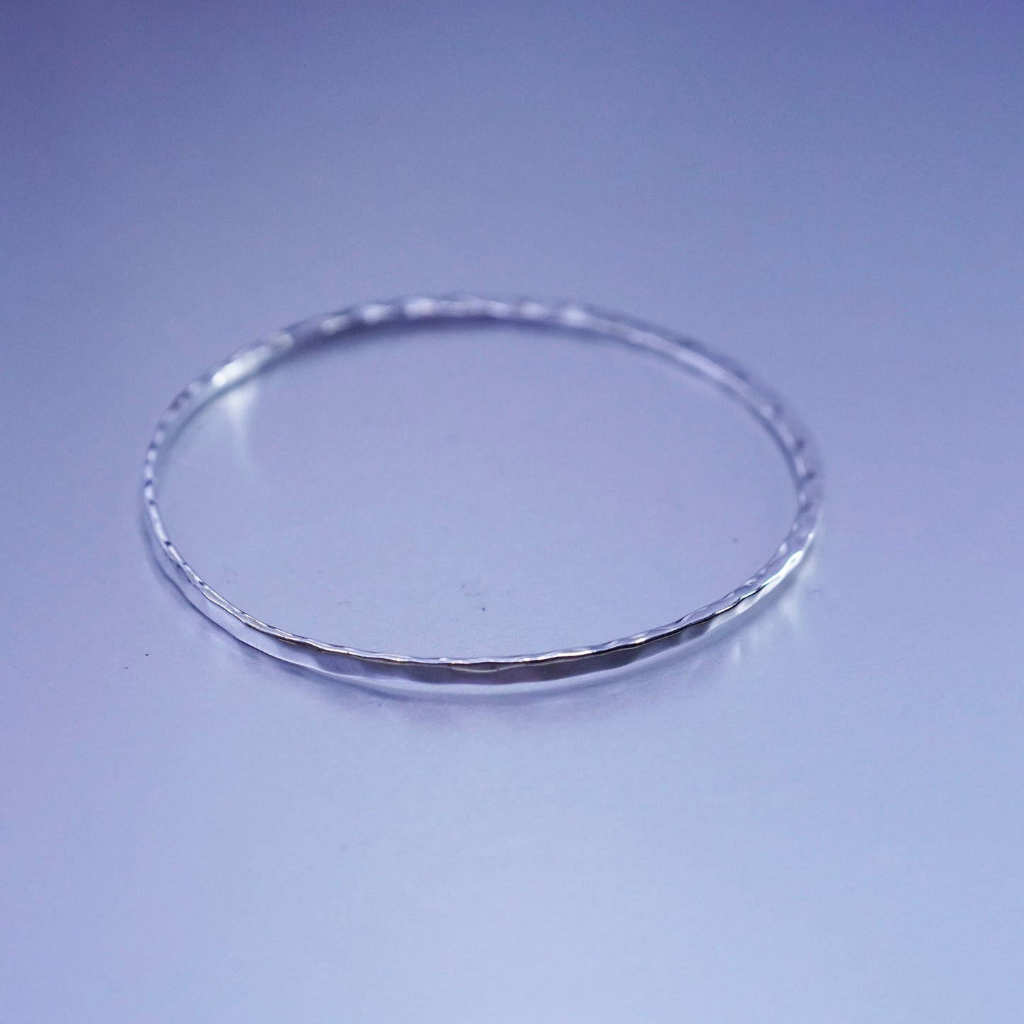 8”, RLM Robert Lee Morris Studio 925 Sterling Silver Hammered Bangle Bracelet