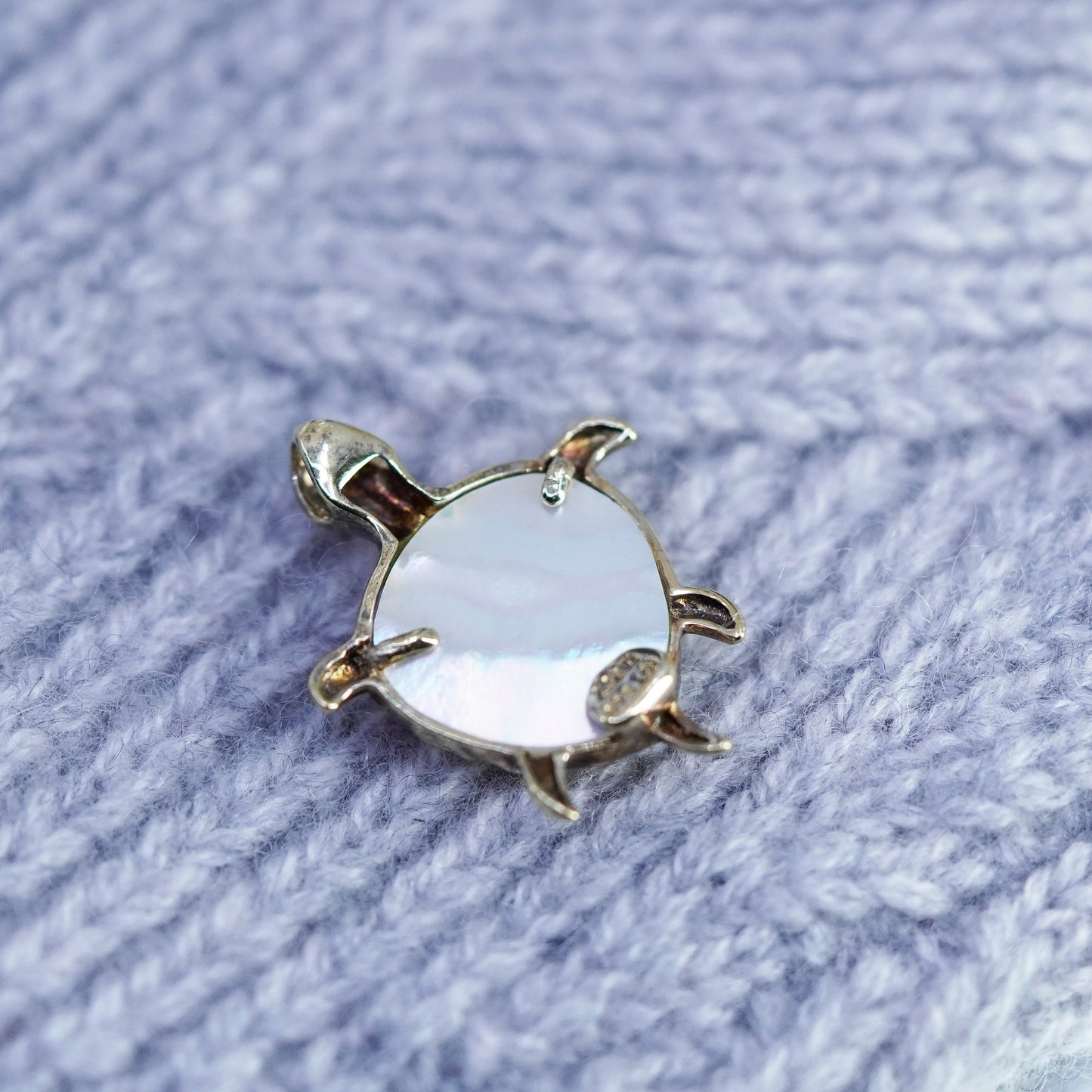 Designer LIRM gold vermeil Sterling silver 925 sea turtle pendant moonstone