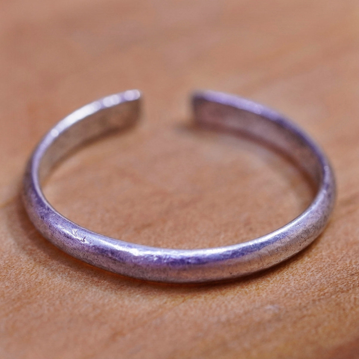 Size 6, vintage Sterling silver handmade ring, 925 band, open end
