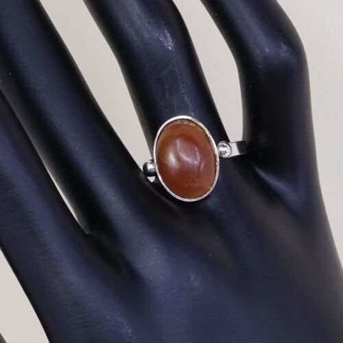 Size 9, Vintage sterling silver handmade ring, 925 silver With Red agate