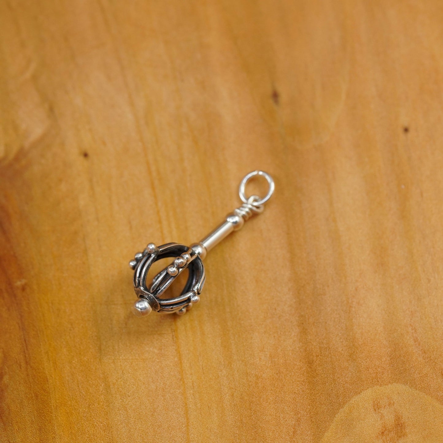 Vintage Sterling silver handmade pendant, 925 beads charm