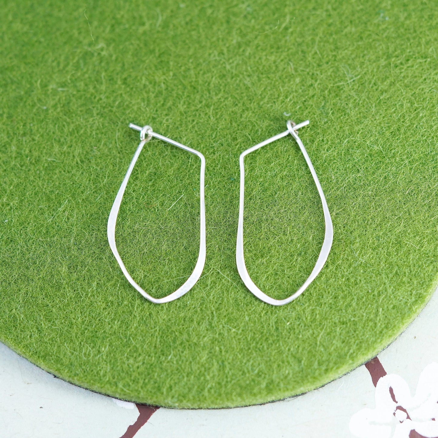 1.25”, sterling silver loop earrings, fashion minimalist primitive hoops