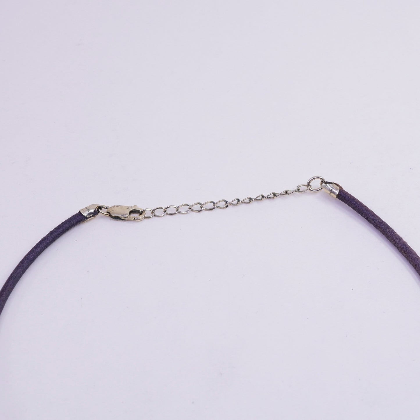 16+2”, Vtg 14/20 14K yellow gold Clasp W/ brown Leather Necklace