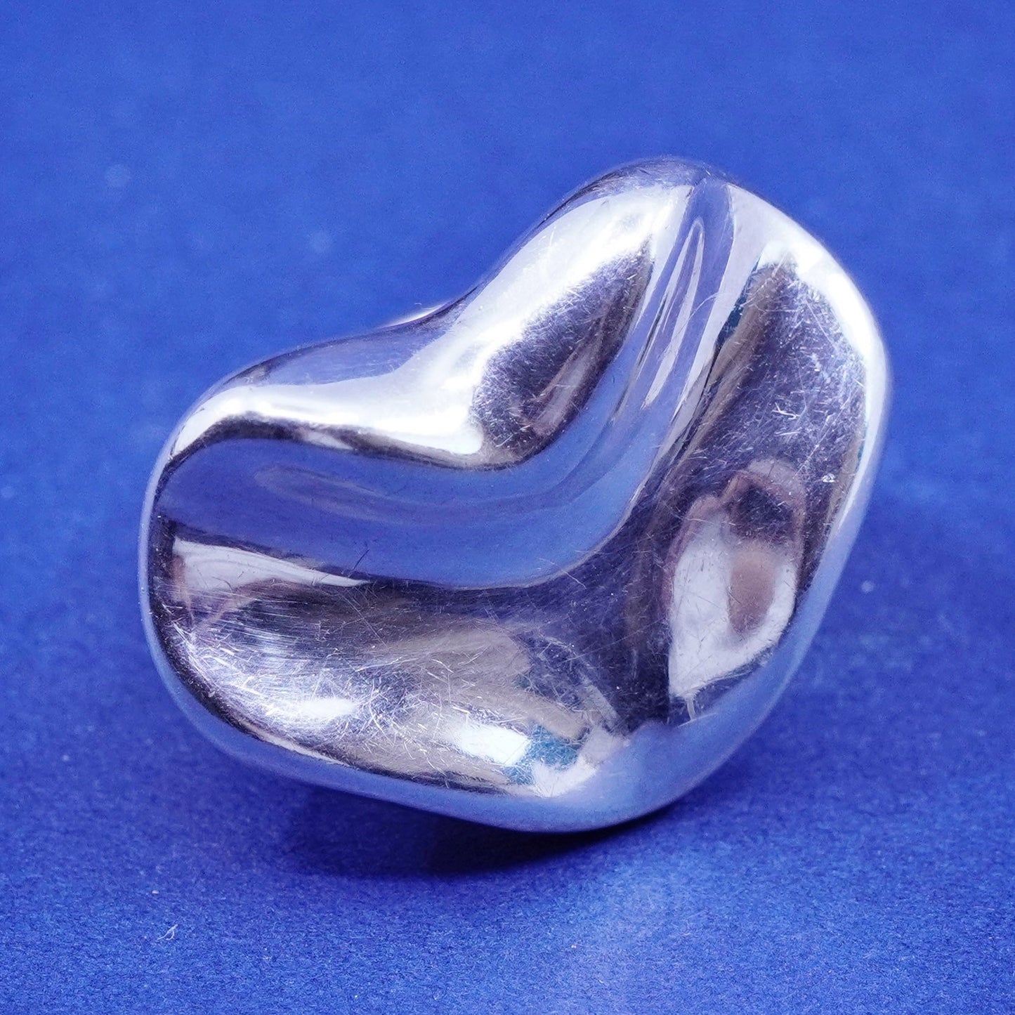 Size 6, vintage sterling silver handmade ring, lightweight puffy 925 heart band