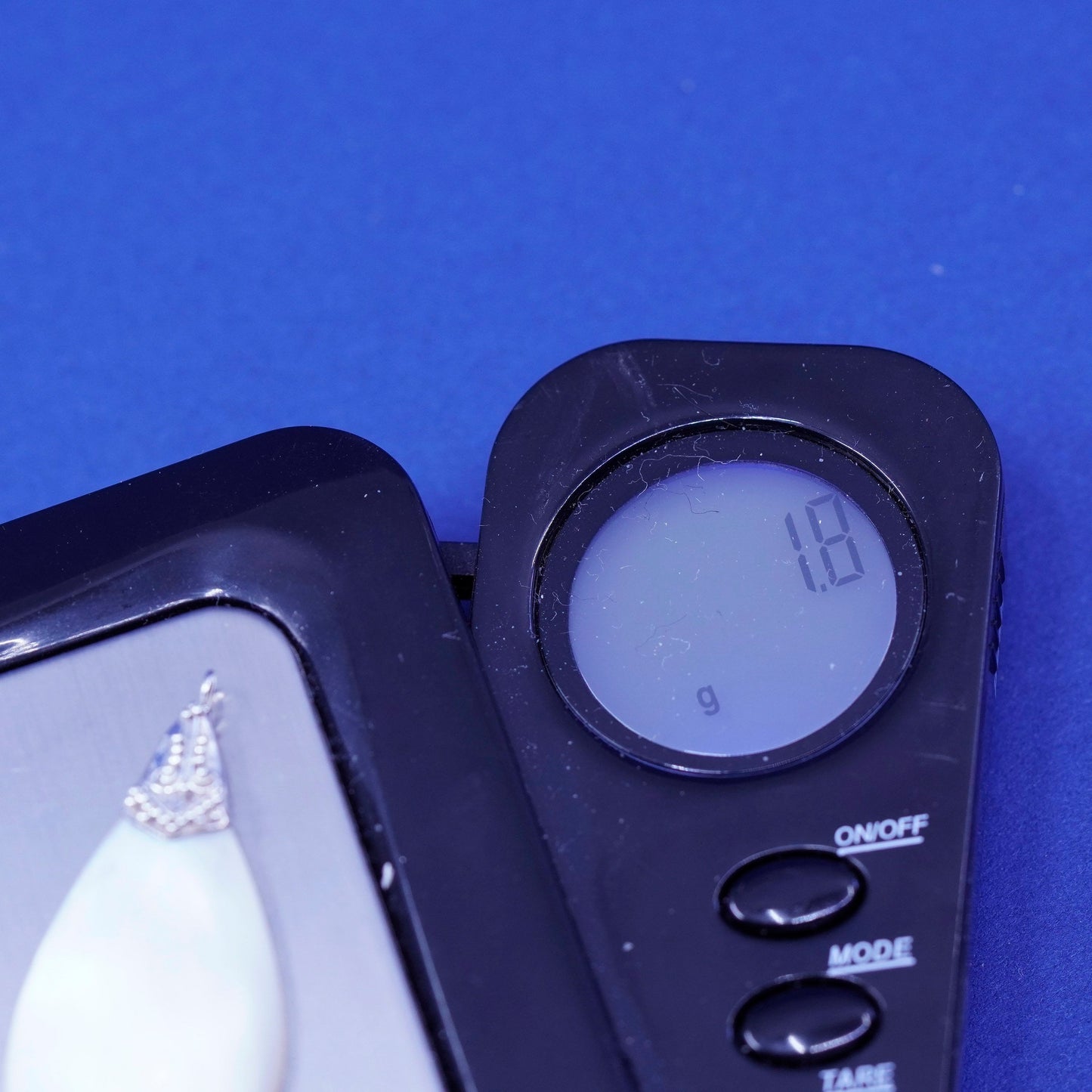 Vintage sterling 925 silver handmade pendant with teardrop mother of pearl