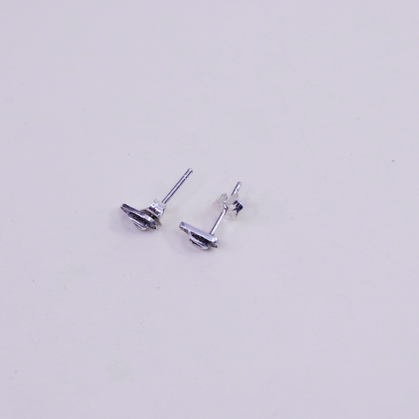 vintage handmade Sterling silver studs, 925 sandals flip flops earrings