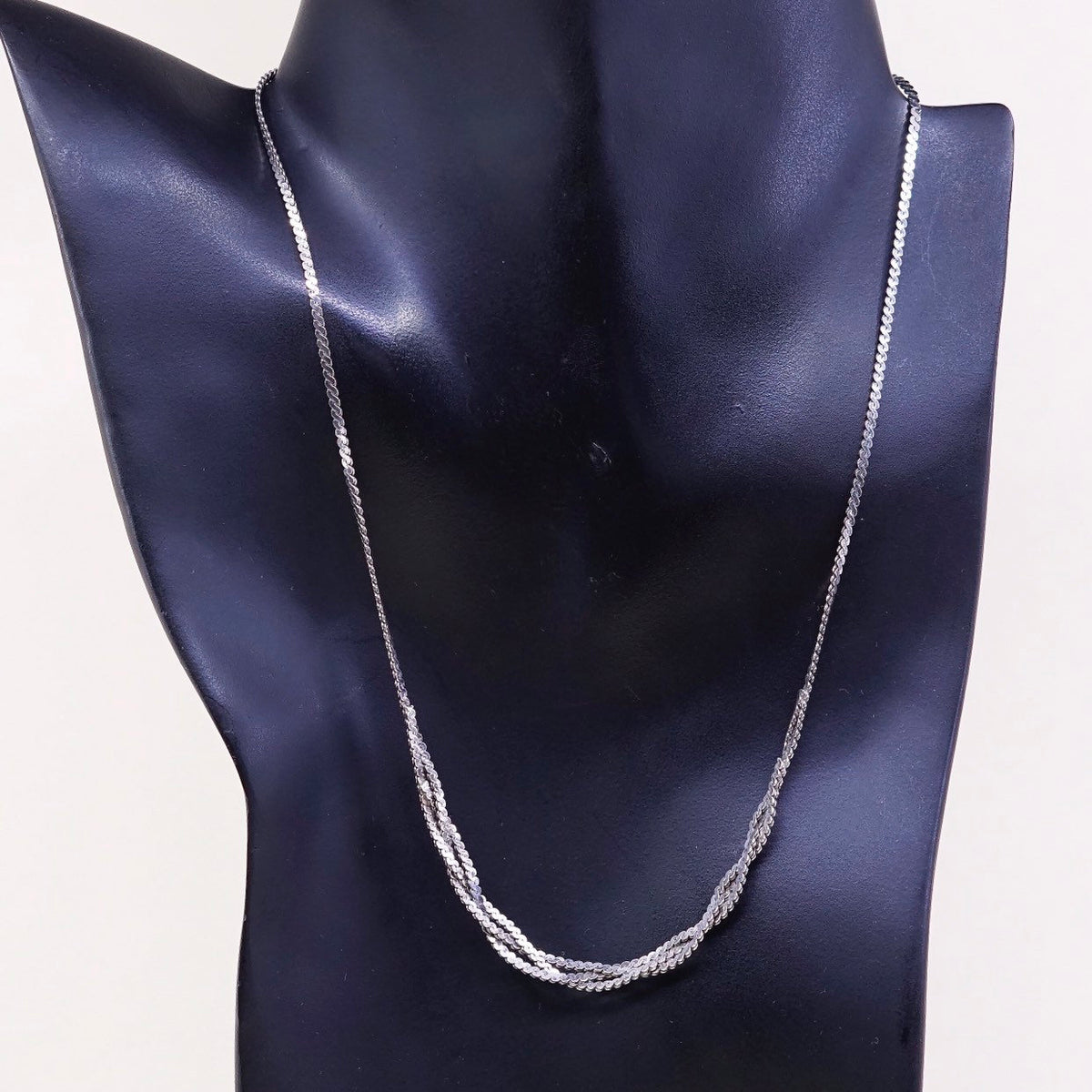 18", VTG Sterling silver handmade chain, 925 s-link woven necklace