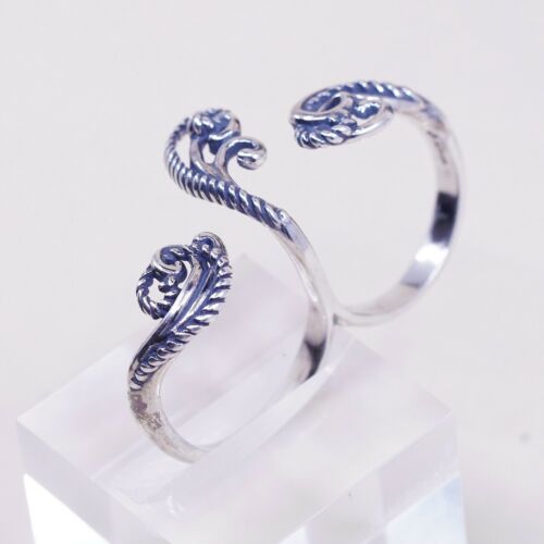 Vtg carolyn pollack Sterling 925 Silver Handmade Double Finger Band Ring