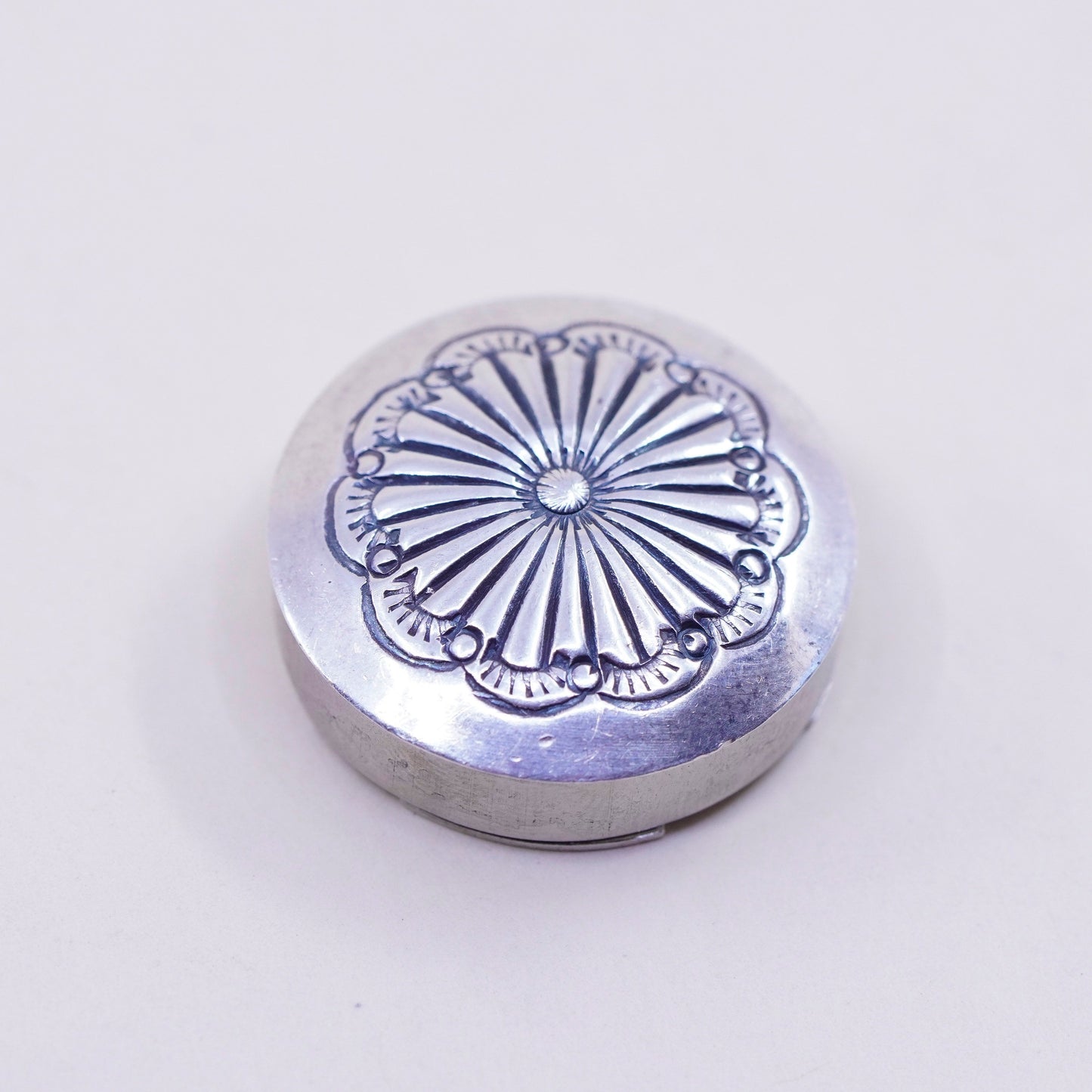 Vintage Native American handmade Sterling 925 silver button cover
