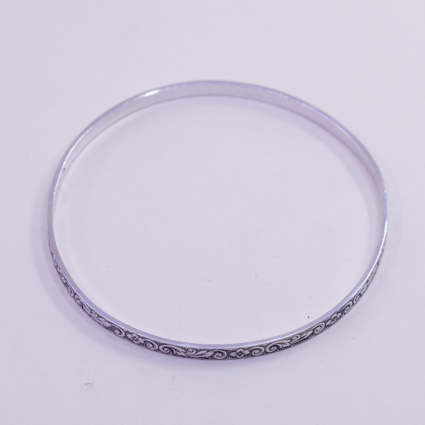 8”, Guglielmo Cini sterling silver handmade 925 bracelet, textured bangle
