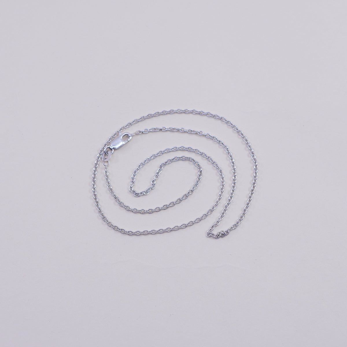 18”, 1.6mm, Vintage sterling silver circle chain, India 925 necklace