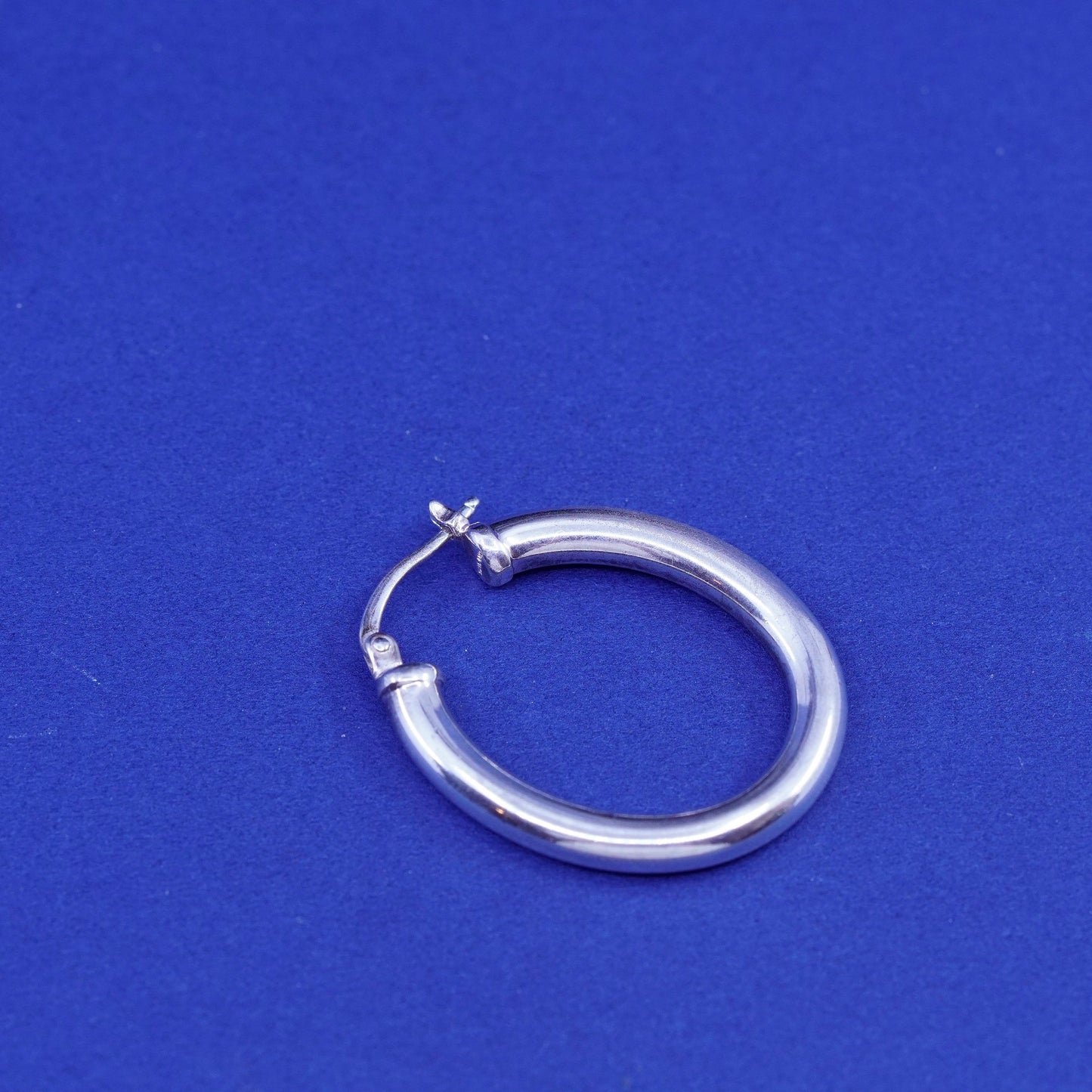 1”, vintage Sterling silver handmade earrings, bold 925 hoops