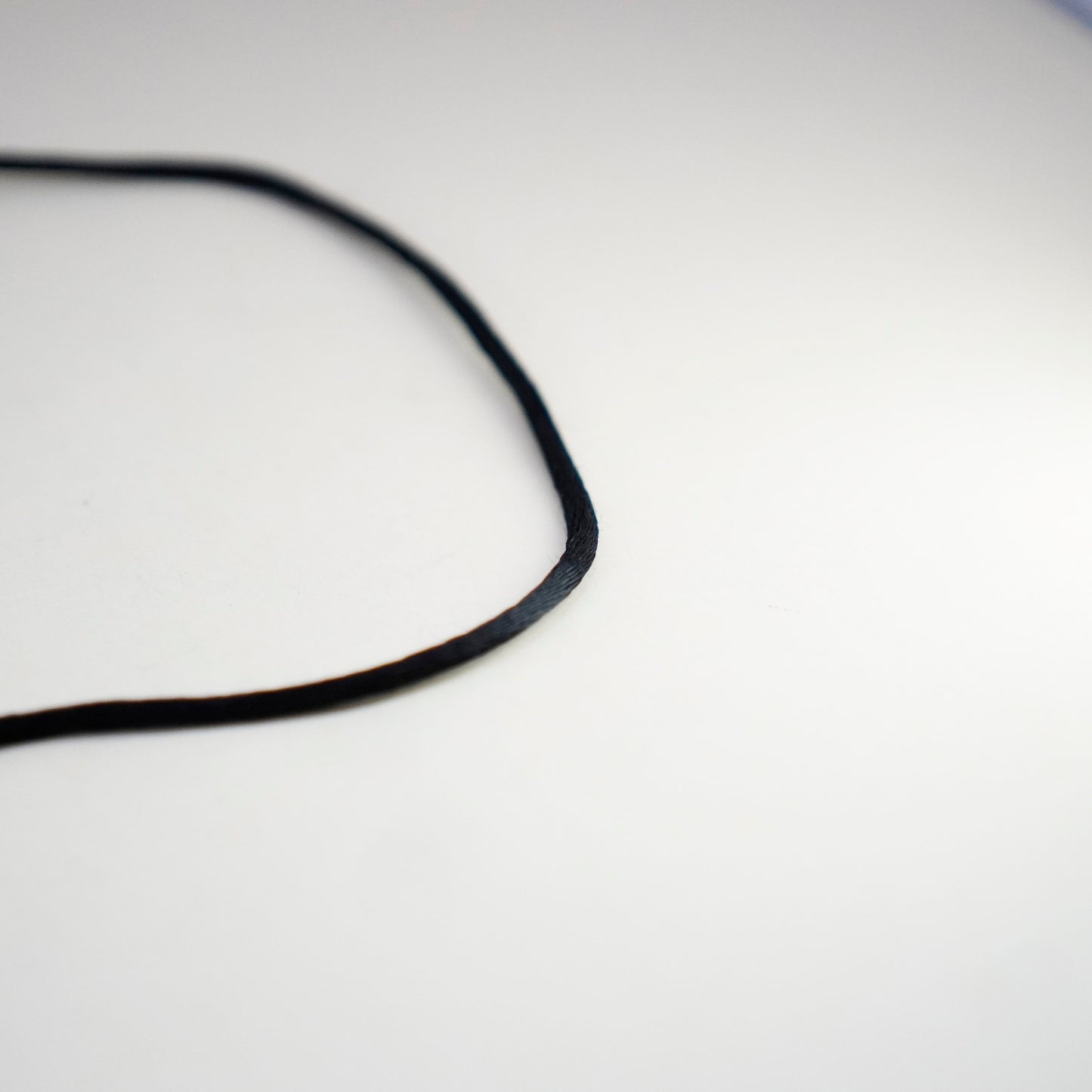 14”, Vtg Sterling 925 Silver Clasp W/ black silk choker collar Necklace