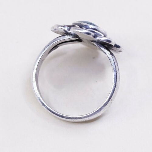 Sz 6 Vtg Native American Navajo Handmade Sterling 925 Silver W/ Turquoise Ring