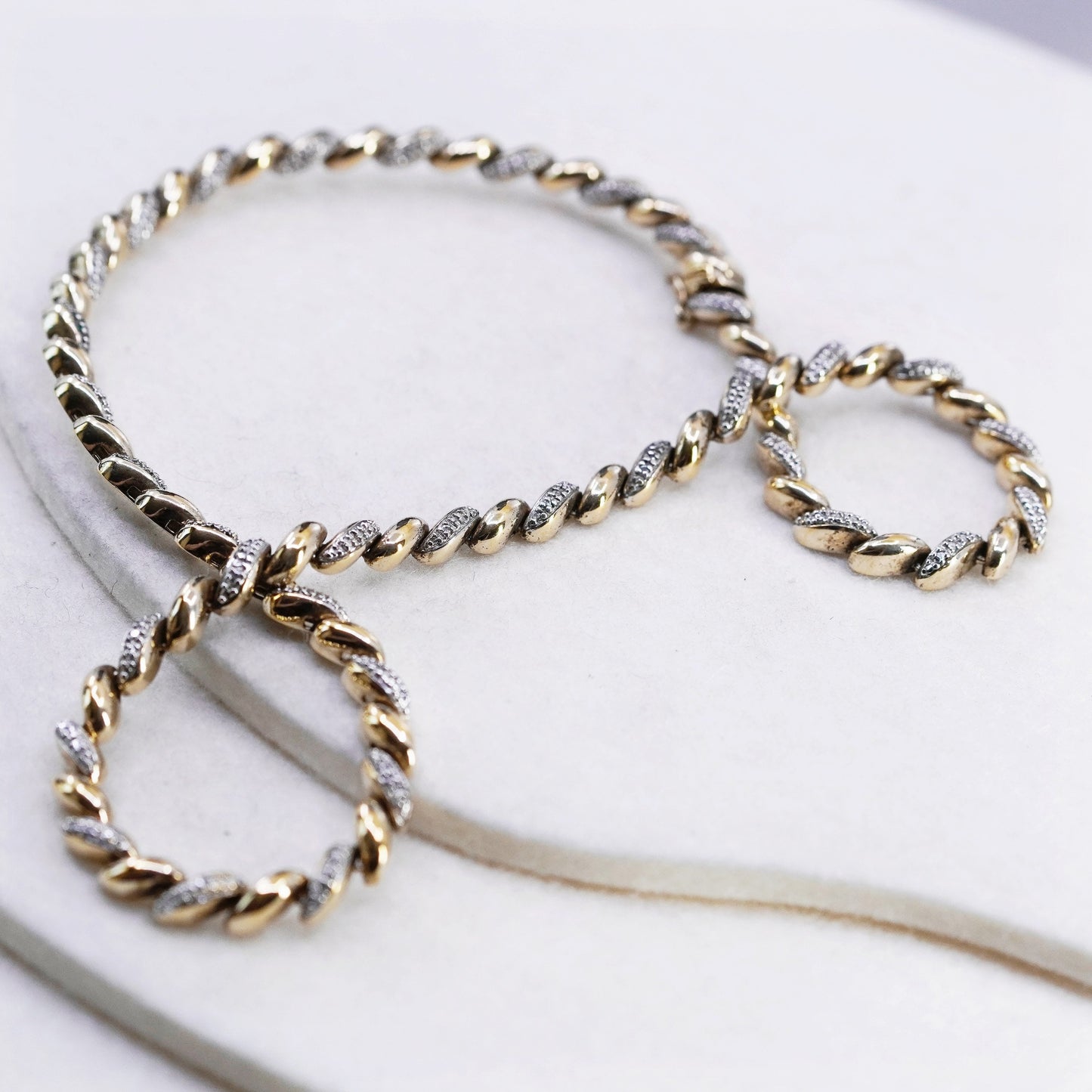 18”, vtg vermeil gold over Sterling 925 silver San Marco chain tennis necklace