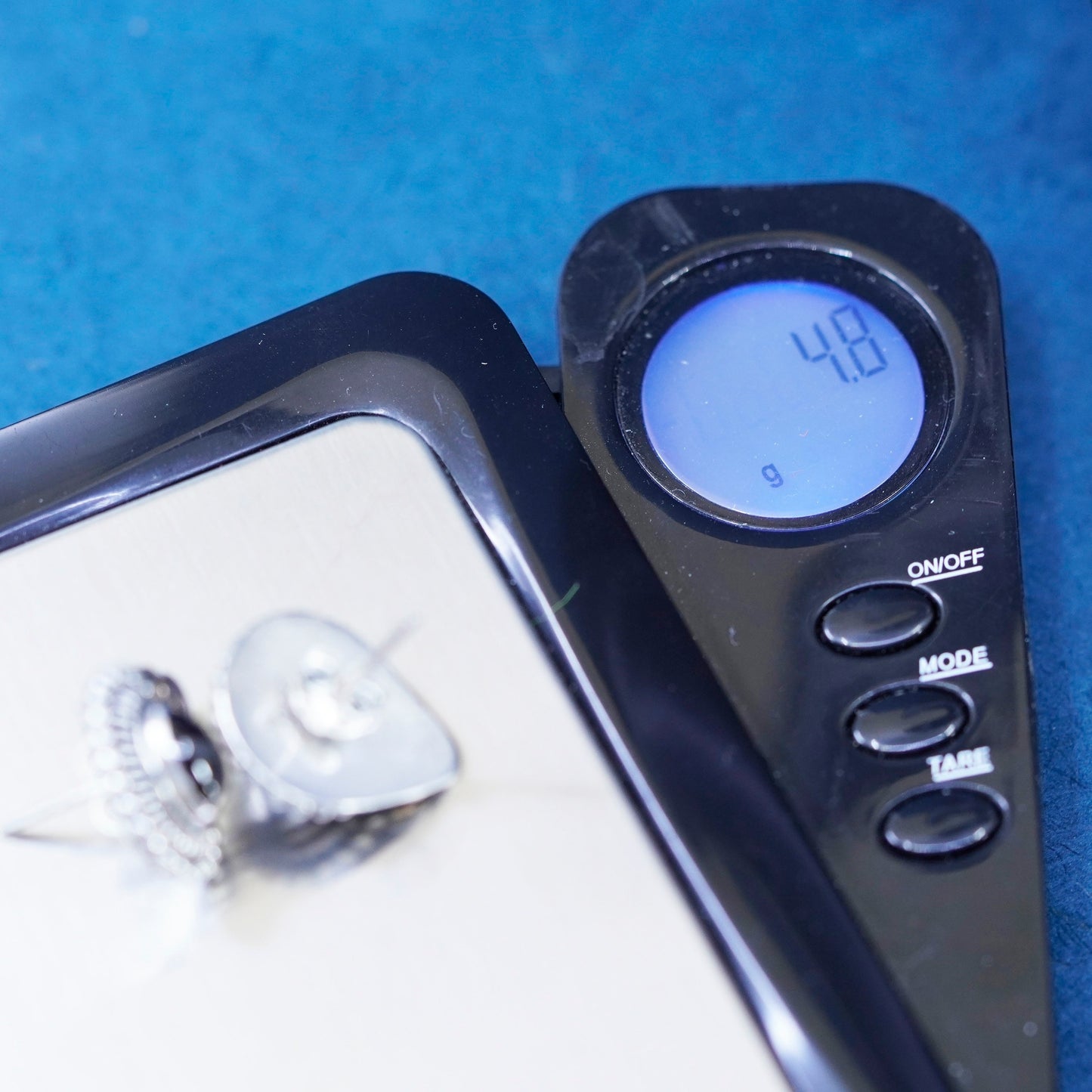 Vintage sterling silver earrings, 925 studs with garnet 12K rose gold leaves