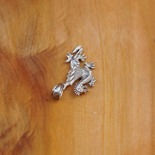 vintage sterling 925 silver handmade dragon pendant