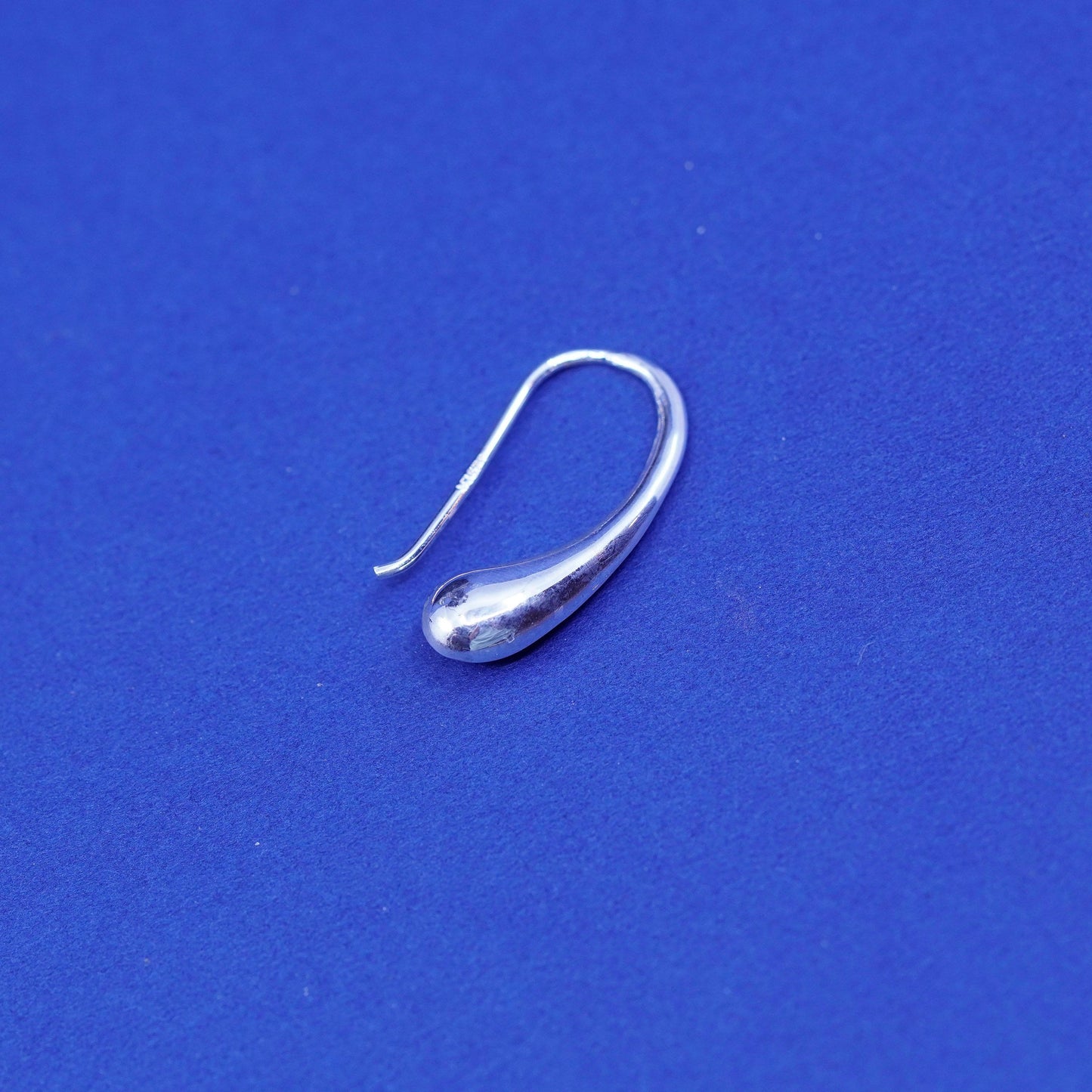 Vintage sterling silver handmade earrings, 925 simple teardrop drops