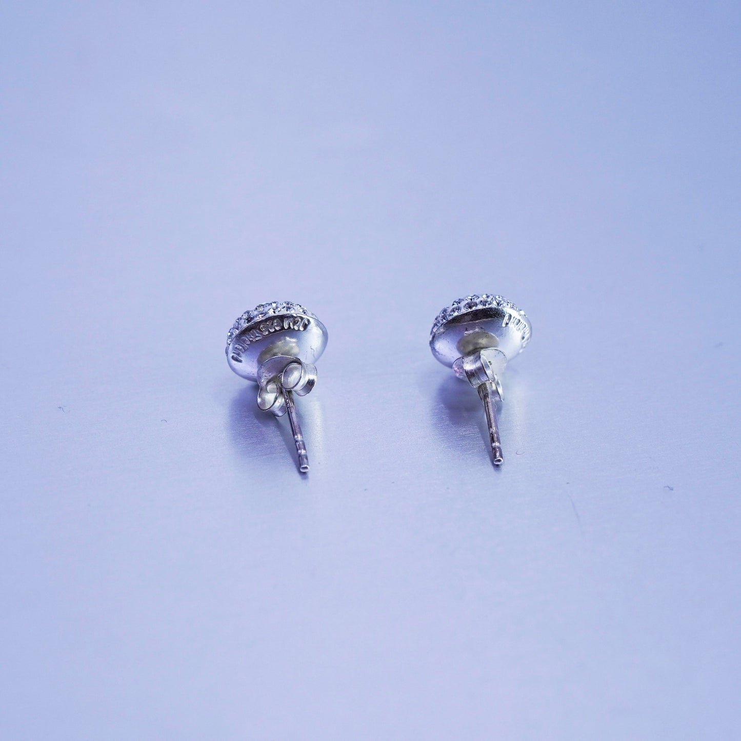 Vintage Sterling 925 silver earrings, studs with cz inlay