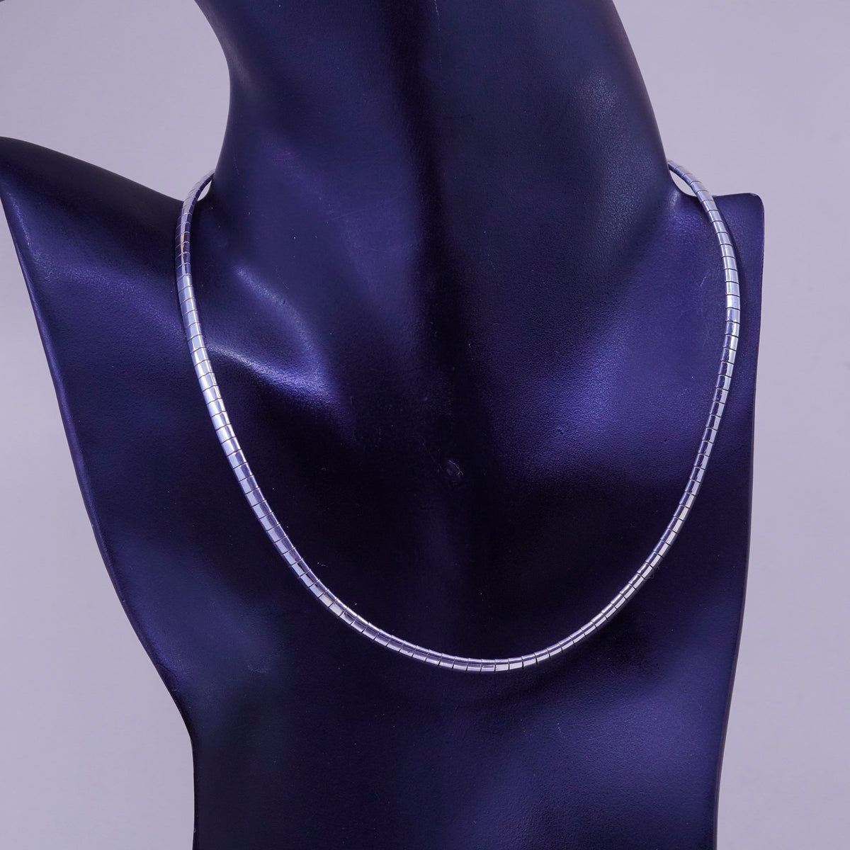 16” 5mm, vintage Italy 925 Sterling Silver omega chain necklace