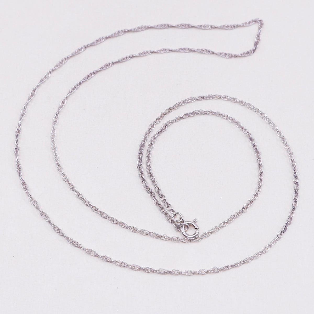 24”, 2mm, vintage Sterling silver necklace, 925 Singapore rope chain