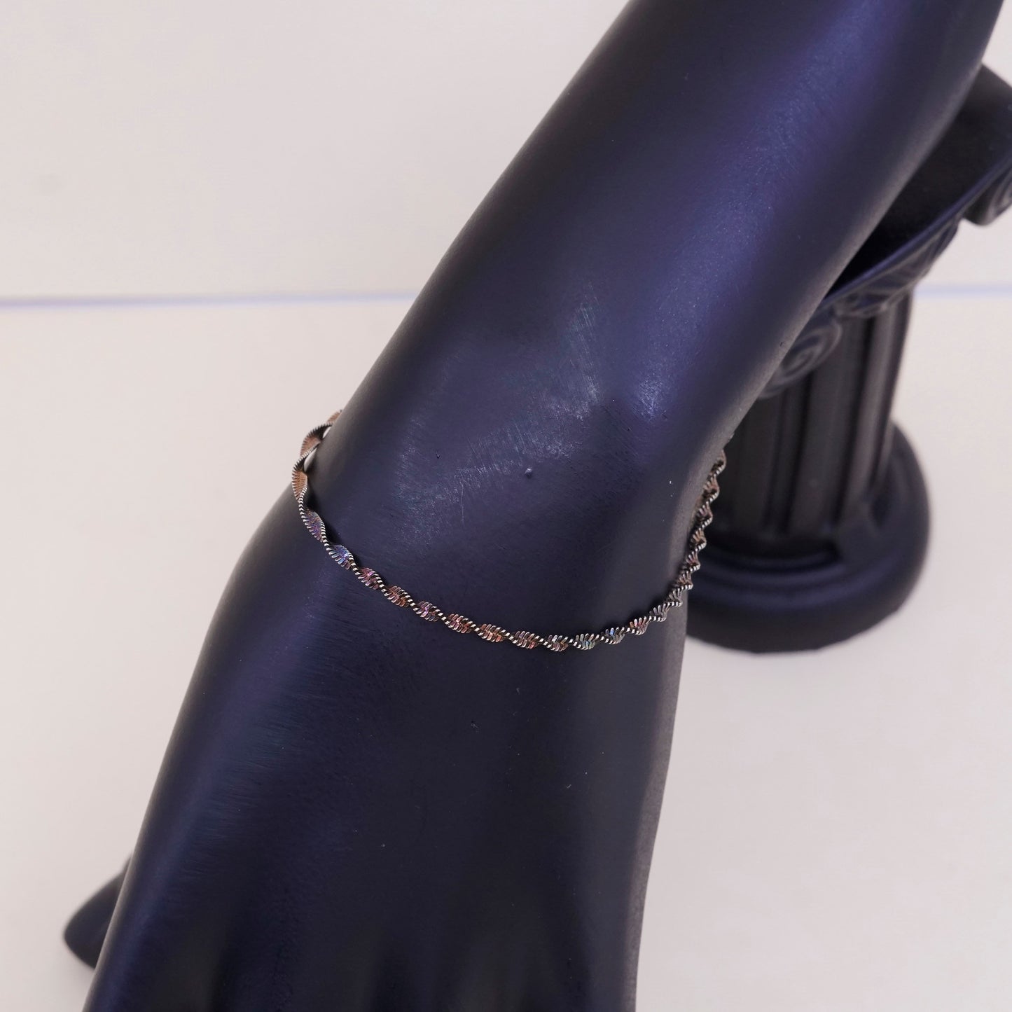 10”, vermeil gold over sterling silver abort bracelet, 925 twisted bar anklet