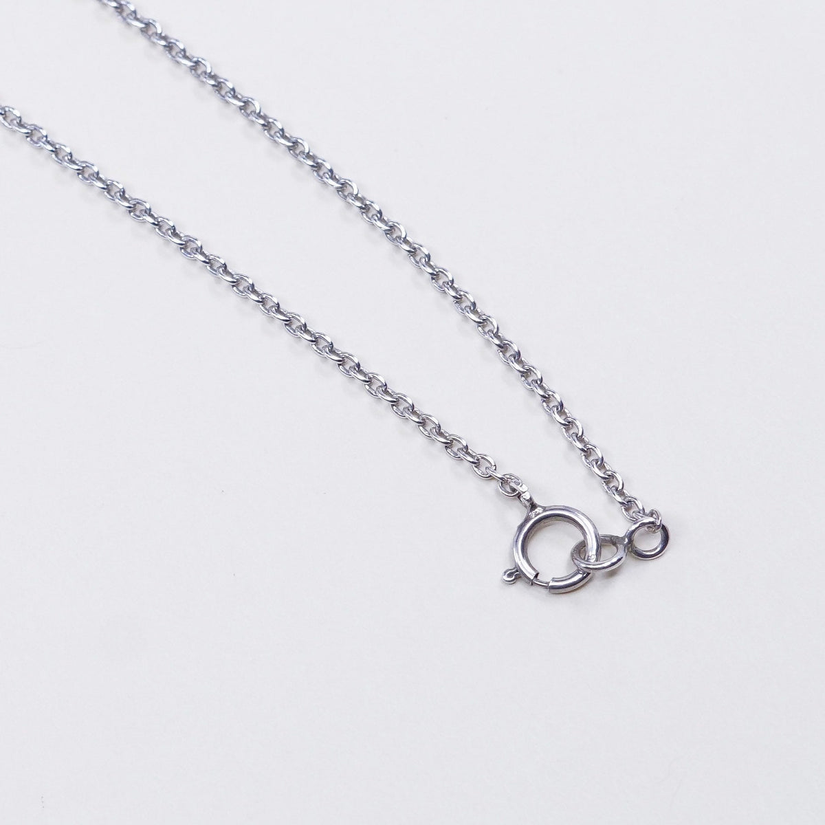 18”, 1mm, Vintage sterling silver circle chain, Italy 925 necklace