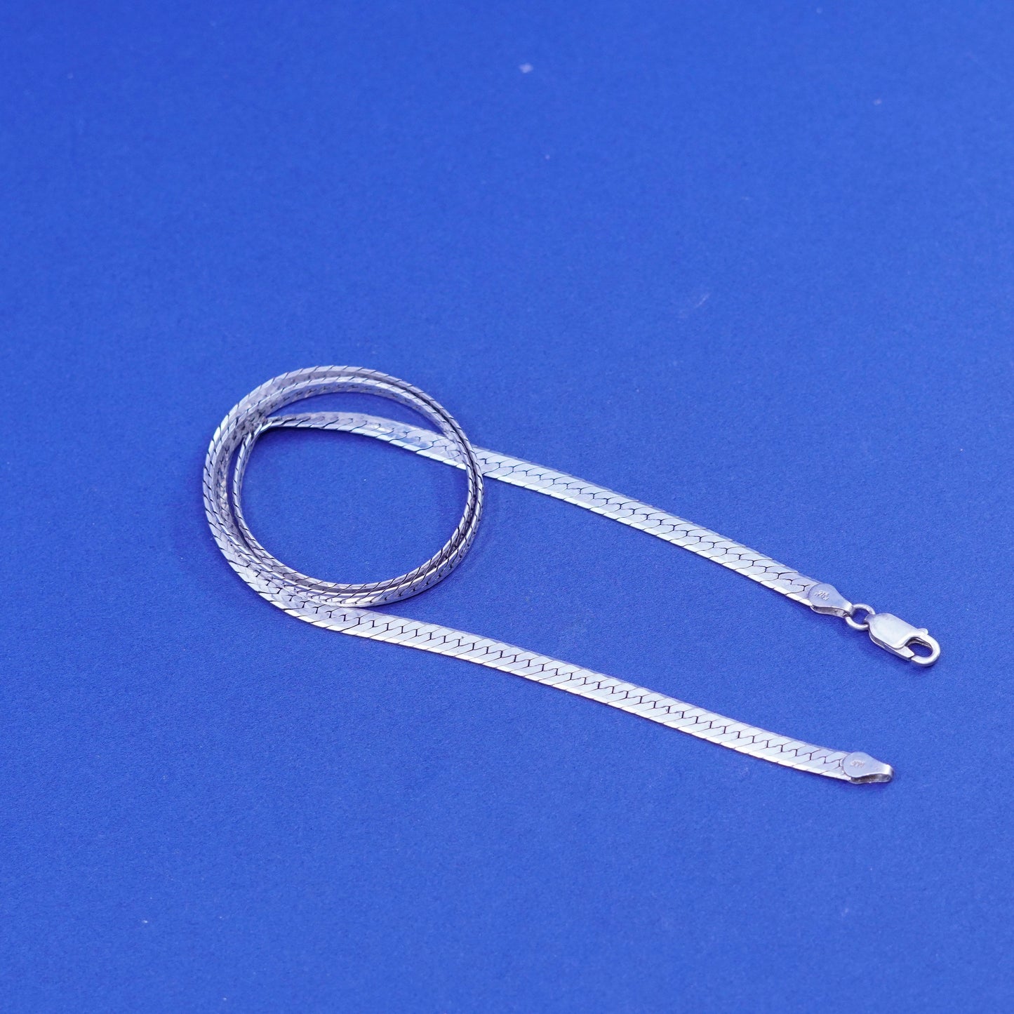 18”, 5mm, vintage Sterling silver handmade necklace, 925 herringbone chain