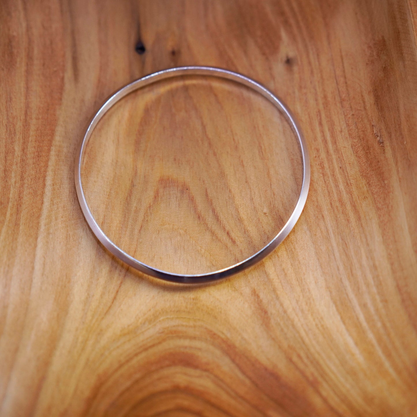 8.25”, Vintage Mexico Sterling silver handmade bracelet, ribbed 925 bangle