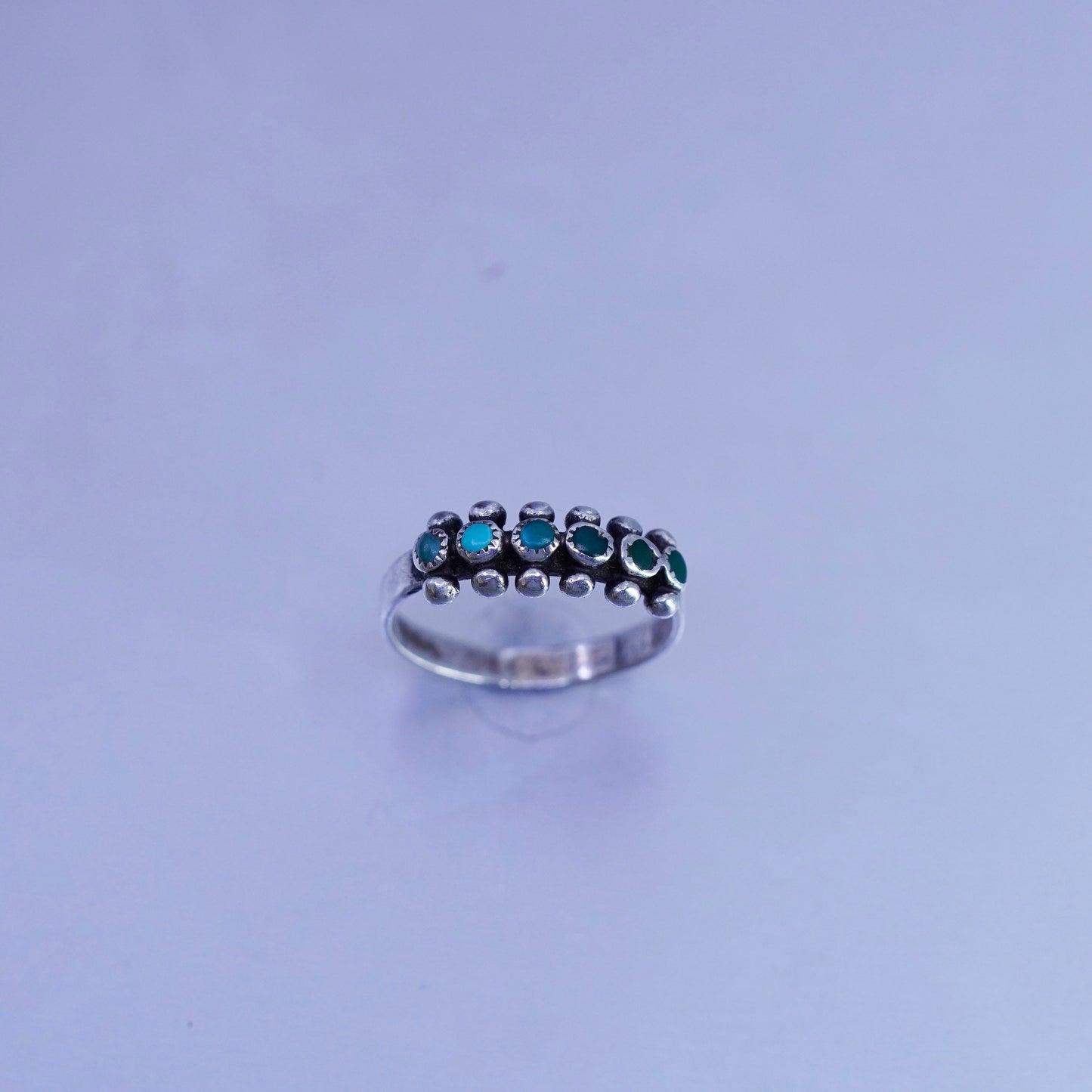 Size 6, Native American navajo Sterling 925 silver handmade ring with turquoise