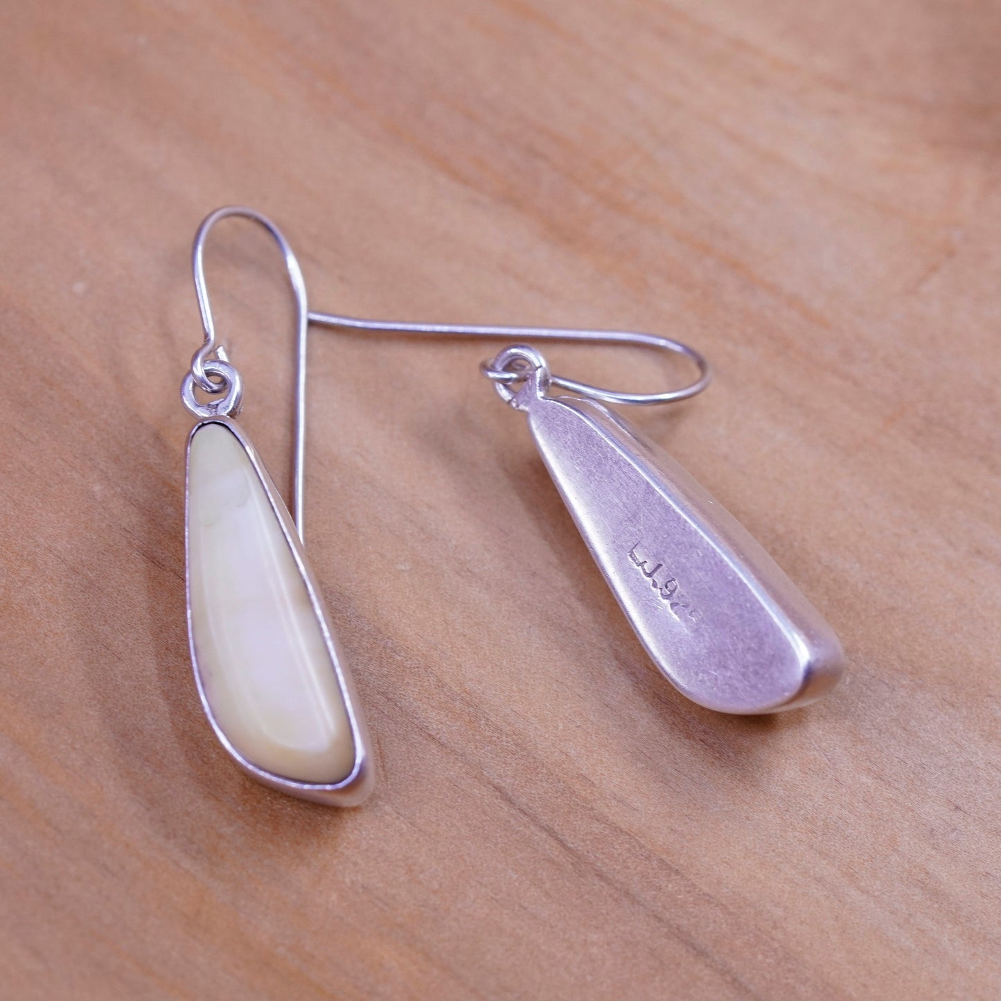 Vintage Sterling 925 silver handmade dangles with jasper