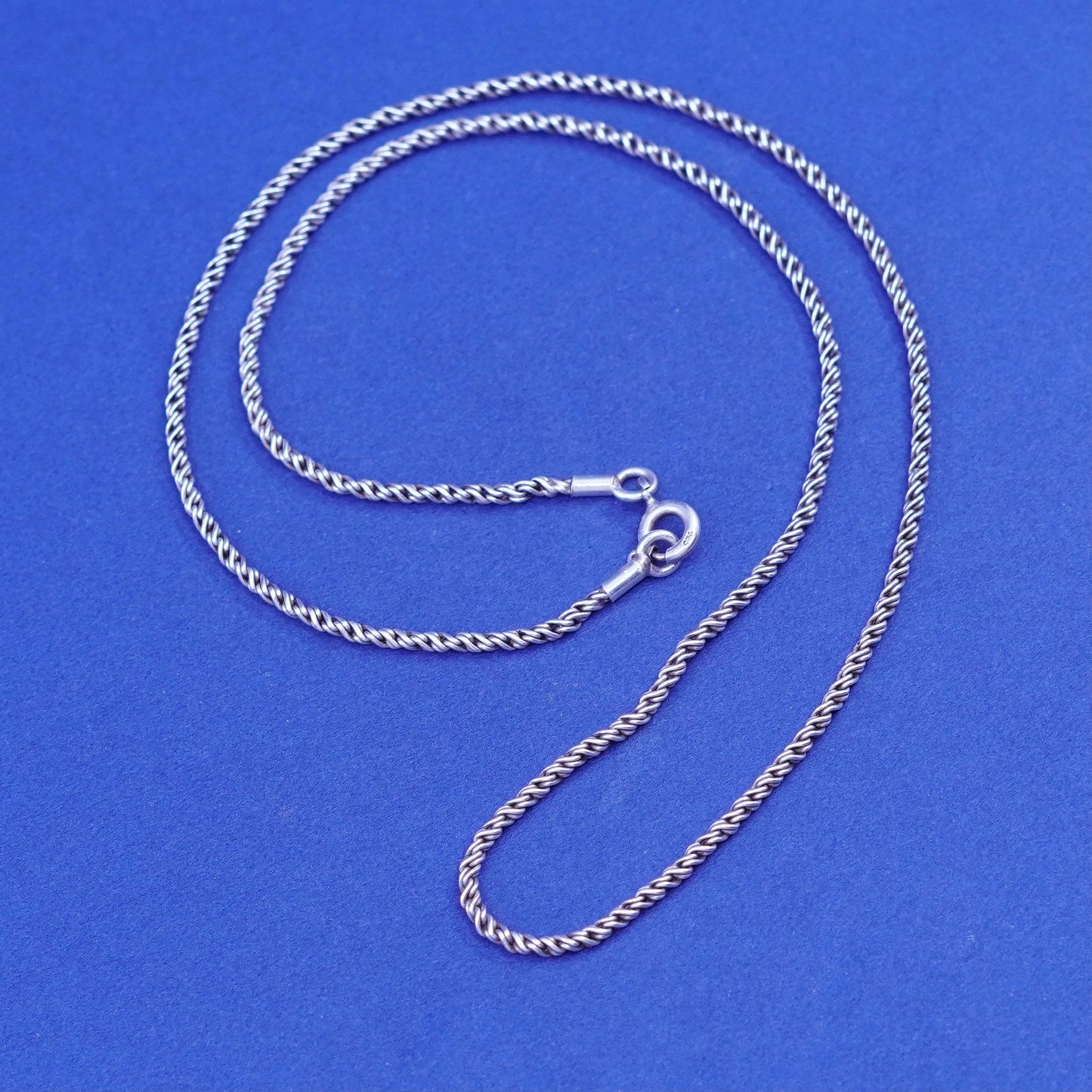 16”, 1mm, vintage Sterling silver handmade necklace, 925 snake chain