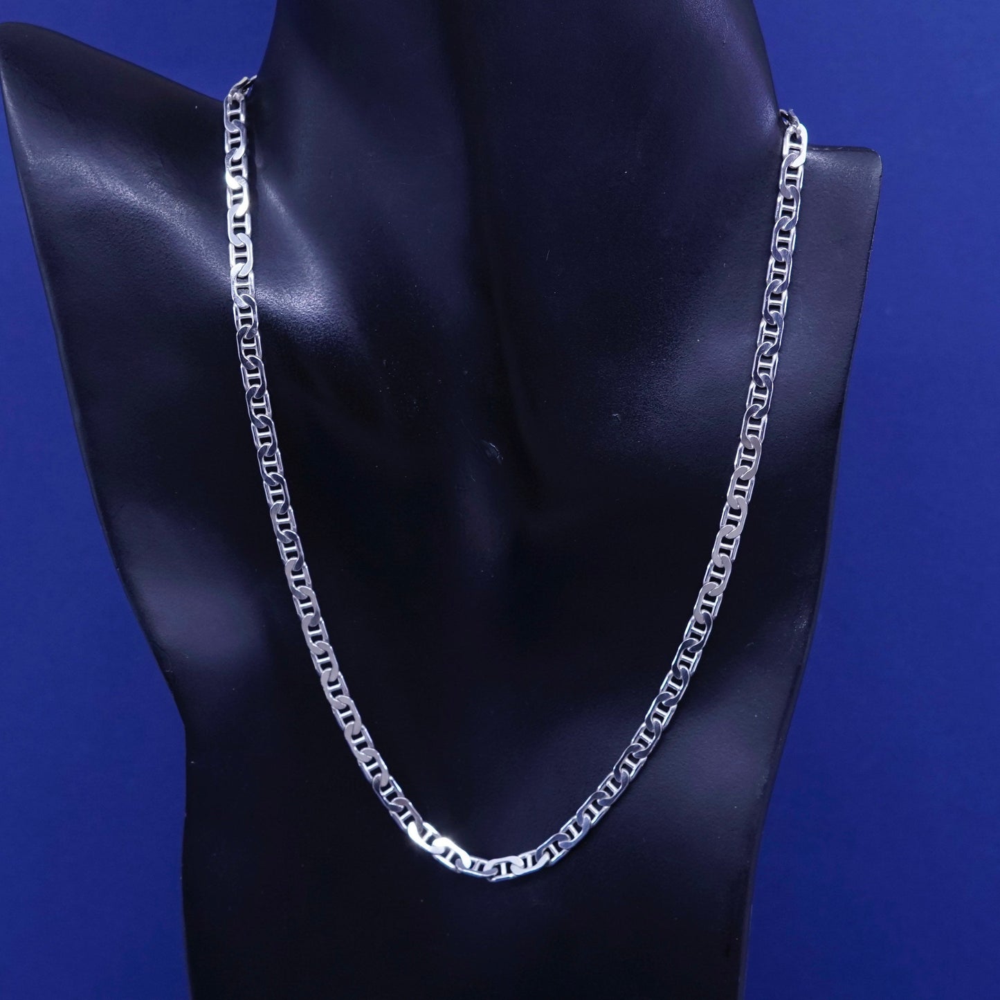 18”, 5mm, vintage ACI Sterling silver handmade necklace, 925 anchor link chain